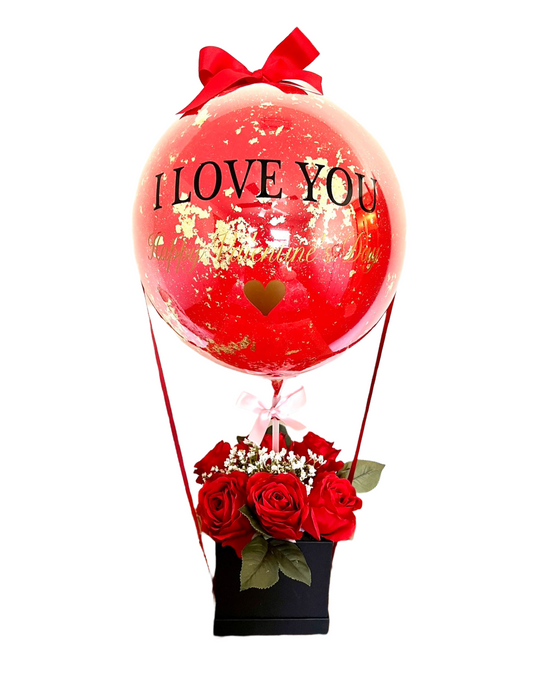 I Love You Deluxe Floral Box *Personalized Balloon